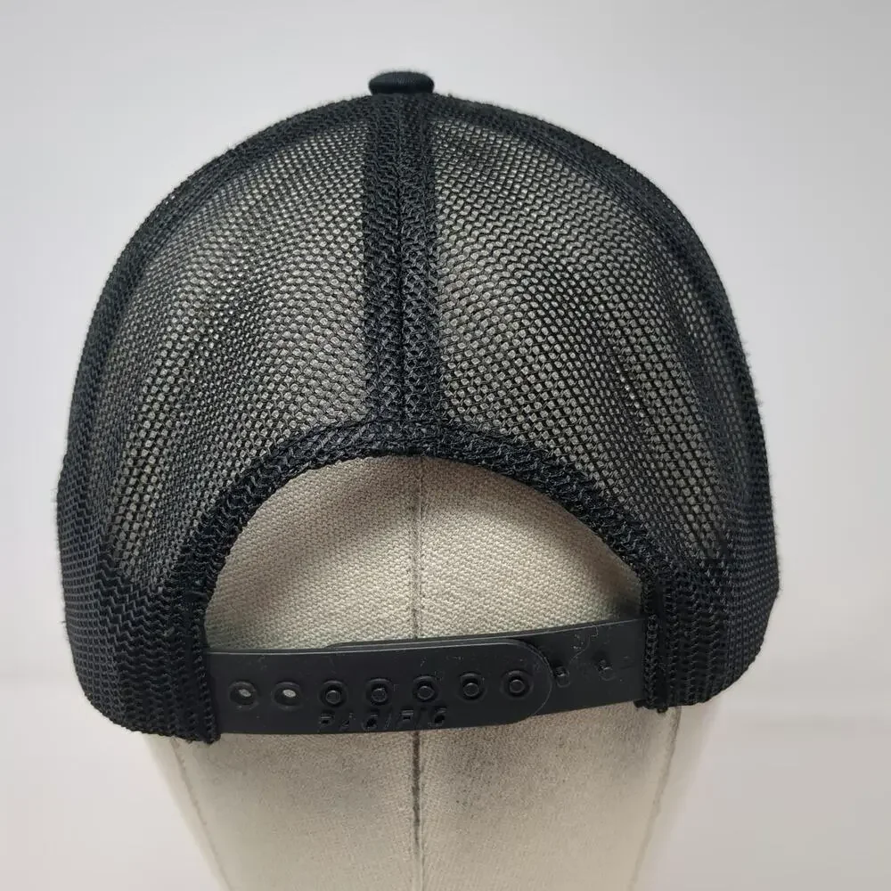 Pacific Headwear Trucker Hat Black One Size Wrestling Logo Mesh Snapback Cap